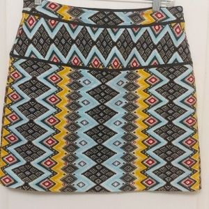 LOFT Ann Taylor Aztec Diamond Print Tapestry Skirt. Size 4. Like New